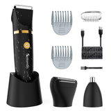 HATTEKER Hair Clipper Professional Trimmer LCD Display Men Hair Cutting Machine Washable Barber Clipper