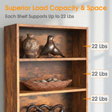 MCQ 6 Shelf Bookcase Wooden Large 63 Inch Tall Bookcase Standing