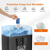 12-Sheet Cross Cut Shredder for Home Office, 5.5 Gal Pullout Bin