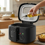 1600W Electric Deep Fryer with Adjustable Temperature Control