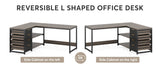 Tribesigns L Shaped Computer Desk with Storage Drawers, 59 inch Corner Desk with Shelves, Reversible L-Shaped Office Desk Study
