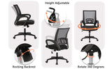 PayLessHere Black Mesh Office Chair Adjustable Lumbar Support Armrest