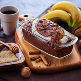 Large 1800ml Glass Loaf Pan Set 2pcs with Lid Oven Safe Baking Dish Ideal for Cakes