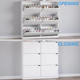 Shoe Cabinet with 6 Flip Drawers, Freestanding Shoe Organizer for Entryway