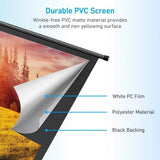 100 Inch Motorized Projector Screen 16:9 HD Electric with Remote for Home