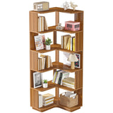 Tribesigns 6 Tier Corner Bookshelf, 64.96 Inch Tall Industrial Corner Bookcase