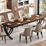 Rectangular Dining Table for 6-8, 78 inch Large Farmhouse Dinner Table for Kitchen