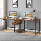 Tribesigns 78.74’’ Two Person Desk with 2 Drawers, Long Double Computer Desk