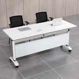 Durable Conference Tables with Lip Edge, Portable Rectangular Training Tables on Wheels