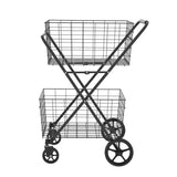 Jumbo Shopping Cart 2 Layers Grocery Cart on Wheels Foldable Utility Shopping Carts