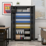 Metal Storage Cabinet with 5 Adjustable Shees, Garage Storage Cabinet with Lock
