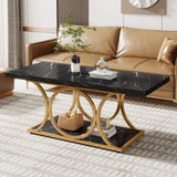 Tribesigns Rectangle Coffee Table, 47.24-inch Modern Coffee Tables for Living Room