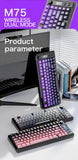 FREEWOLF M75 Wireless Keyboard, Bluetooth Dual-mode, PBT Gradient Ball Cap