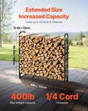 Firewood Rack With Waterproof Cover, 4 Ft Outdoor Firewood Holder, 1/4 Cord Storage