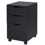 3 Drawer Mobile File Cabinet Rolling Printer Stand Vertical Filing Cabinet Brown Wood Grain Portable Storage