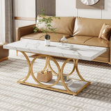 Tribesigns Rectangle Coffee Table, 47.24-inch Modern Coffee Tables for Living Room
