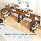 L Shaped Desk 39 Inch Computer Desk with Reversible Storage Shelves