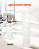 Podium Stand 50 In Portable Acrylic Lectern Storage Shelf Wide Reading Surface