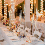 2pcs 5 Arm Floor Candelabra Acrylic Floor Candle Holder for Wedding