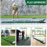 Golf Putting Green, Mat for Indoors, Putting Matt with Ball Return and 3 Holes