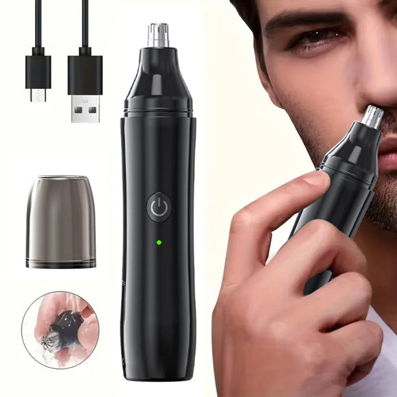 Black Electric Nose Hair Trimmer Rechargeable Ear and Nose Hair Trimmer Professional Painless MD DC PRINT