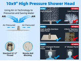 10'' High Pressure Rainfall Shower Head with Handheld Spray Showerhead