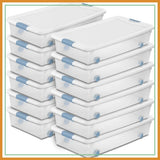 Under Bed Storage Bins with Lids, 56 Quart Clear Plastic Boxes for Bathroom
