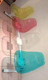 Three-person transparent plastic row chair Square waiting  Hospital bench