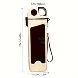 1pc, square water bottle, 12oz （350ml）， leak proof water cup