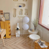 RUIBO White Ball Floor Lamp,Art Deco Chrome Metal Table Lamp for Living Room