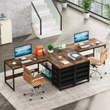 Tribesigns L Shaped Computer Desk with Storage Drawers, 59 inch Corner Desk