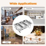 3 Pan Food Warmer, Stainless Steel Chafing Dish Buffet Set, Rectangular Catering Warmer