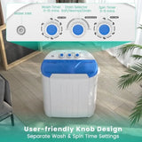 Portable washing machine for apartment/RV/dorm use, stainless steel drum, white, 14 lbs capacity