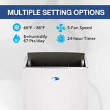 Portable air conditioner for home, white ABS plastic; smart Wi-Fi control