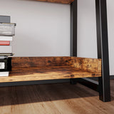 IRONCK Industrial Bookshelf 5-Tier 31.5in Wide, Bookcase Ladder Shelf, Storage Shelves Rack Shelf Unit
