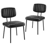 JHK Faux Leather Modern Dining Chairs Set of 2 Ergonomic Lumbar Support Foam Sponge Cushion Seat