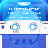 Mini Portable Washing Machine Single Tub Compact Washing Machine with Spin Cycle 6.6LBS Washing Capacity