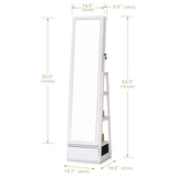 Rotatable Full Length Mirror Jewelry Cabinet Standing With Built-In Mirror