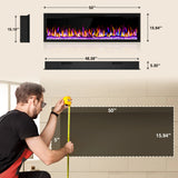 50" Smart Electric Fireplace Heater, Sleek Black, with Remote & Timer