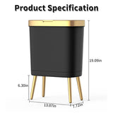 4 Gallon Trash Can with Lid, Narrow Garbage Bin for Bathroom Kitchen Office