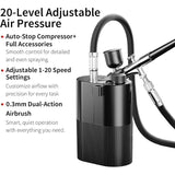 High Pressure Airbrush Kit with Cordless Rechargeable Compressor for Precision Painting
