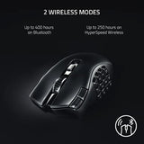 Wireless MMO Gaming Mouse for PC: Lightweight Plastic Black with 19 Programmable Buttons