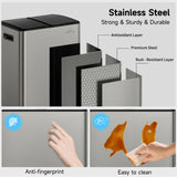 mVm Trash Can Stainless 2 x 30L Kitchen Step Trash Bin