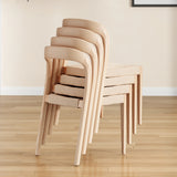 Farini Set of 2 Ash Wood Stackable Dining Chair Mid Century Modern