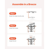 SucceBuy 5 Qt 2 4 Pack Chafing Dish Buffet Set Stainless Steel Chafer with 4 Full Size Pans