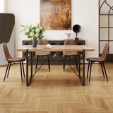 Dining Table Set for 4, Modern 55'' Wood Dinette Table Set for 4 with Fabric Dining Chairs