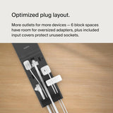 12-Outlet Surge Protector Power Strip with 8ft Flat Plug for Home Office