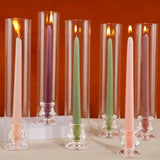 Hurricane Glass Candle Holders, Set of Candlestick Holders for Taper
