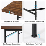 Tribesigns Dining Table for 6-8 People, 70.9-Inch Rectangle Wood Kitchen Table with Tube Metal Frame, Rustic Dining Room Table