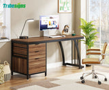 Tribesigns Computer Desk with 3 Drawers, 59-Inch PC Desk